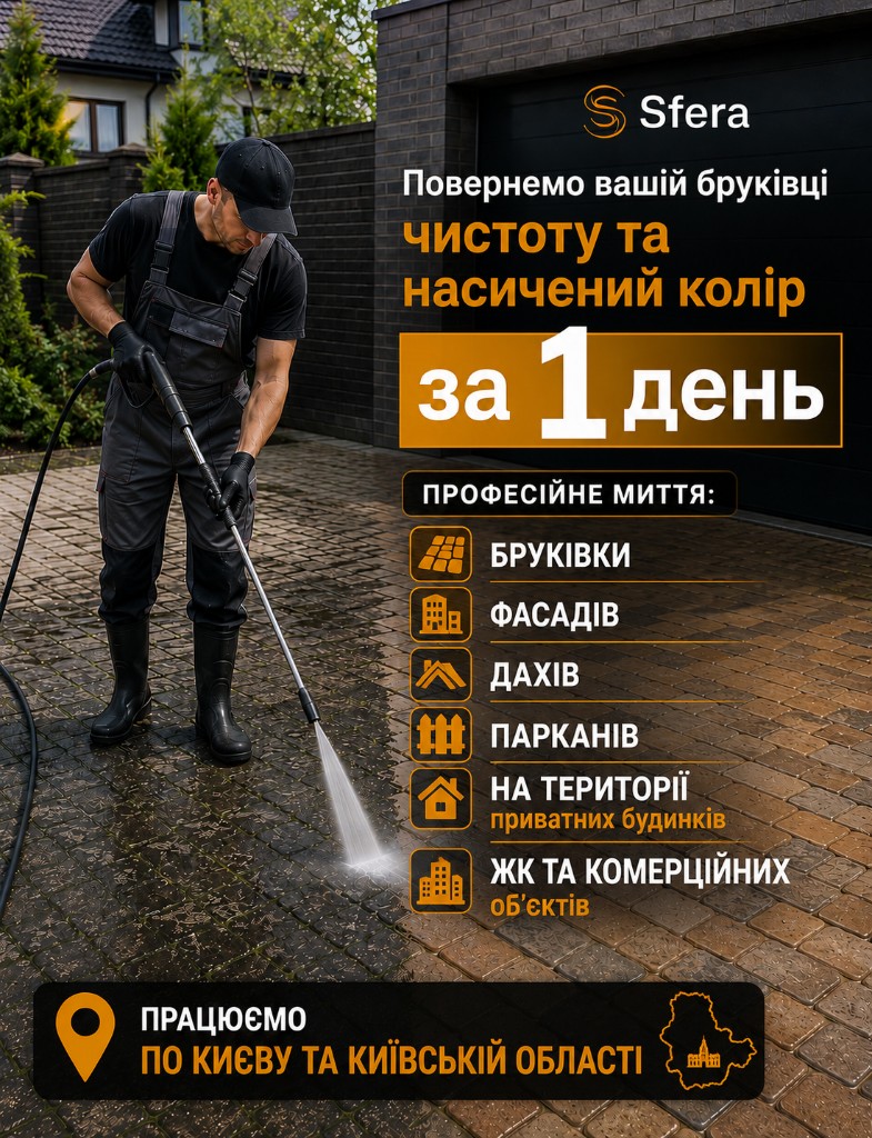 Професійне миття бруківки — до і після